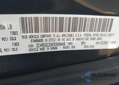 2014 Dodge Grand Caravan Sxt from USA, damaged, VIN 2C4RDGCGXER349449